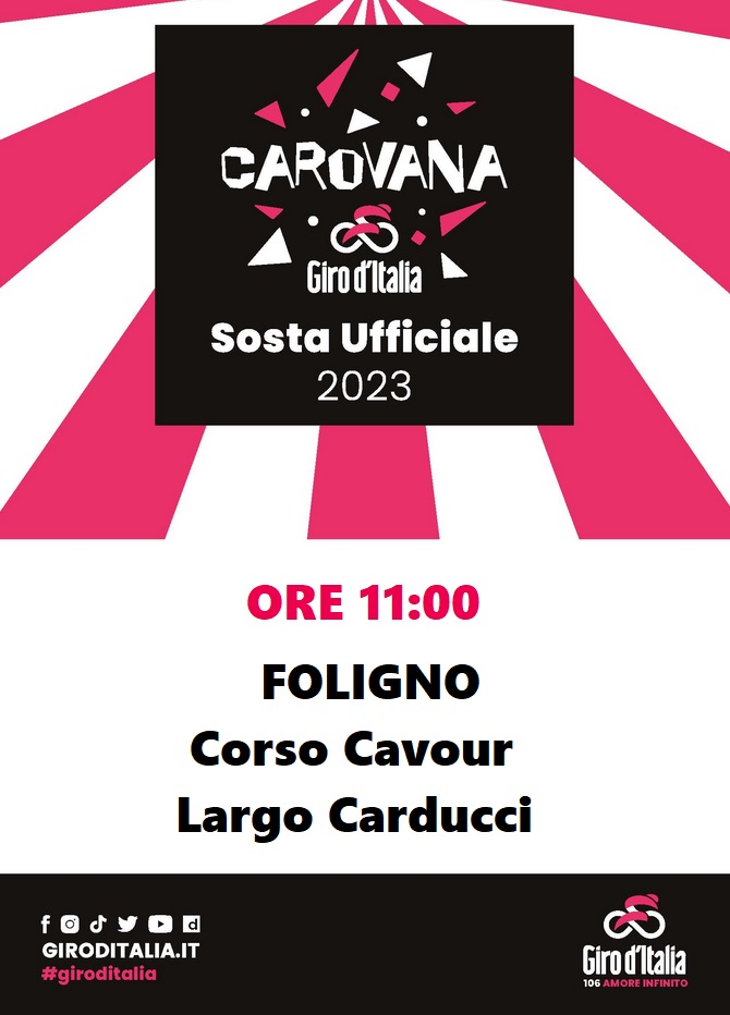 Giro d'Italia 2023 - locandina sosta carovana 4439